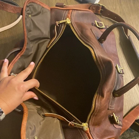 Orvis leather duffel bag - Picture 5 of 5